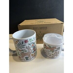 Helmsie Two of a Kind Mug & Baby Sippy Cup Set Woodland Deer Fox Gift